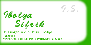 ibolya sifrik business card